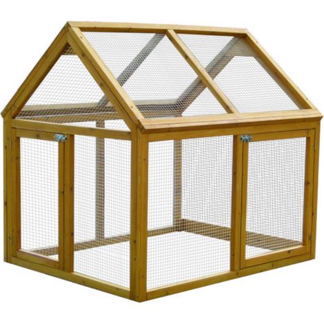 Animal Valley – Parc grillagé pour poulailler Cémani – Enclos sécurisé en acier galvanisé – Dimensions L. 110 x l. 93 x H. 106 cm – 3 côtés grillagés