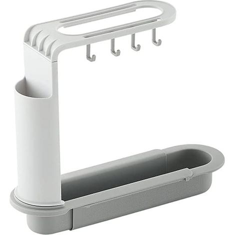 Égouttoir télescopique pour évier, panier de rangement extensible pour éponge et porte-savon, plateau de cuisine-AquaForge (1/5)