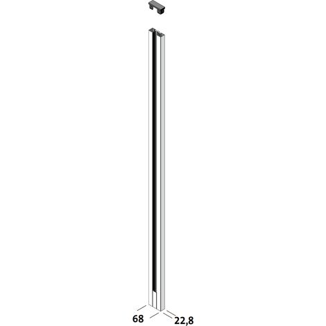VETRO System-Wandprofil Alu 22,8 x 68 x 1270 mm