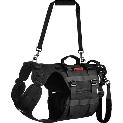 Dog Lifting Harness, Adjustable Strap, 3 Handles and Removable Rear Leggings, Black M (1/5)