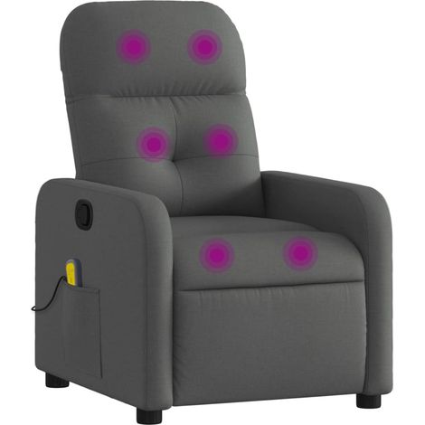 Massagesessel neigbar Dunkelgrau Stoff