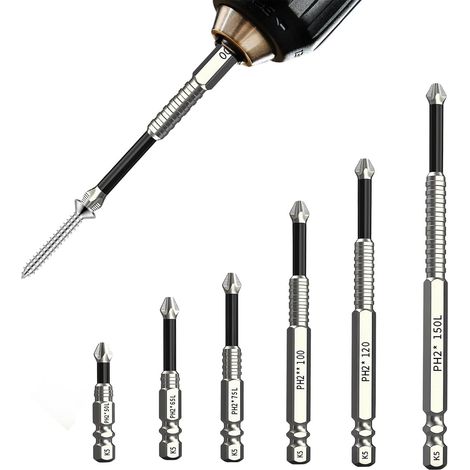 Set of 6 High Magnetic Screwdriver Bits (1/5)