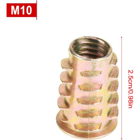 10 écrous hexagonaux M1025 mm en alliage de zinc avec filetage pour pièces en bois (1/5)