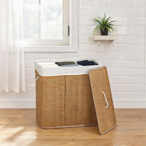 Accessoire de nettoyage marrone en bambù 60 x 40 x 60 cm (1/5)
