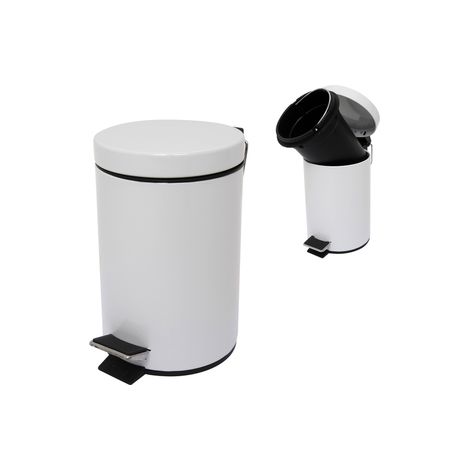 CUBO PEDAL METÁLICO BLANCO 3L