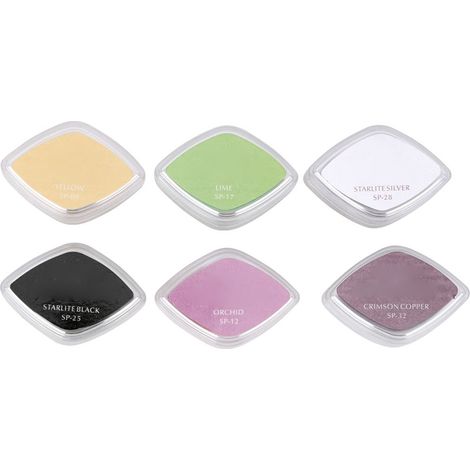 Jeu de 6 tampons encreurs multicolores, forme œil de chat, pour scrapbooking et loisirs créatifs (1/5)