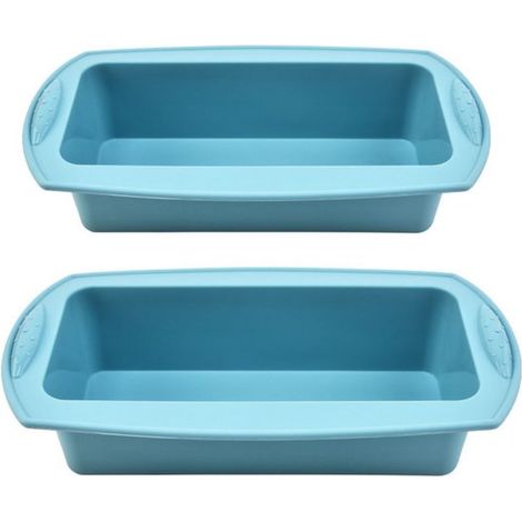 Silikon Brotbackform 2 teilig 27 x 14 x 6,5 cm für Kuchen und Brot Antihaft Brotbackform Rechteckige Silikonform Silikon Grillpfanne Zubehör zum (1/5)