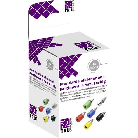 TRU COMPONENTS POLKLEMMEN SET 4MM 12TLG BUNT (1/2)