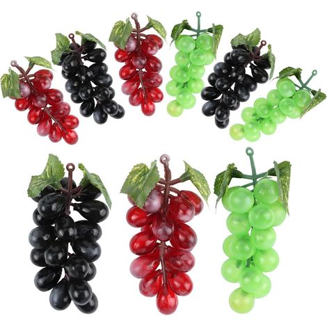 JSMTKJ Künstliche Trauben Deko 9 Stück Lebensechte Obst Hochzeit Deko (3 (1/5)