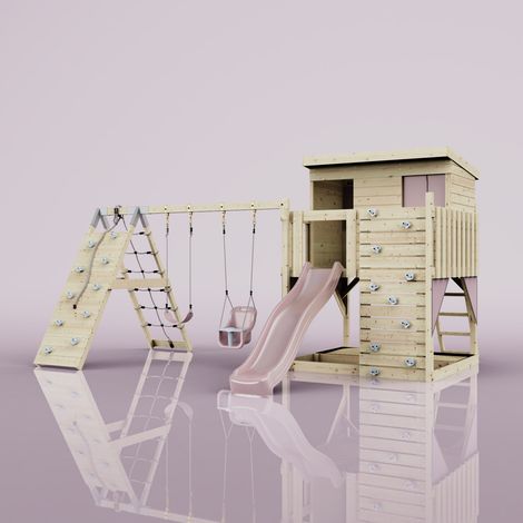 PolarPlay Tour de jeux Aksel Rosa 415 x 469 cm Balançoire bébé