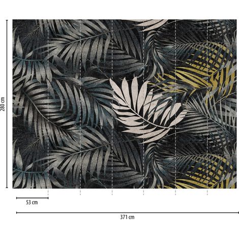 A.S. Creation Fototapete Livingwalls The Wall 382381 Ein Motiv pro Rolle 3.71 x 2.80 m Dschungel Schwarz (1/3)