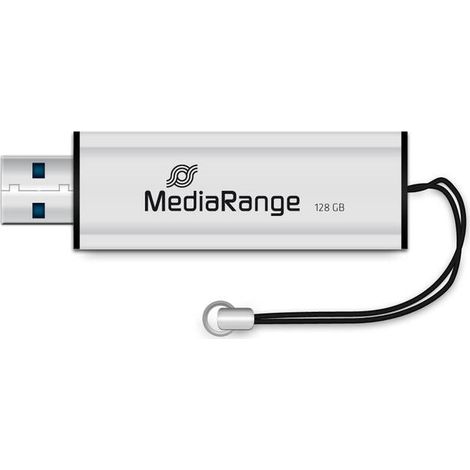 Memoria USB 3.2 Mediarange MR918 de 128GB, USB Tipo A/Micro-USB, diámetro, negro y plateado (1/4)