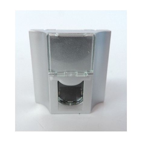Prise reseau alu traversée cuivre Cat6 FTP 2 modules 45x45mm Mosaic LEGRAND 078627