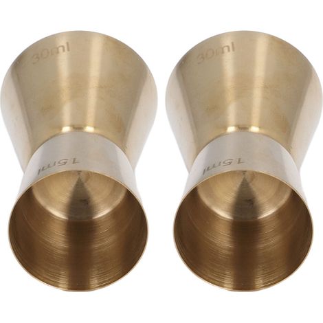 Doppelter Cocktail-Jigger aus Edelstahl, goldfarbener Wein-Jigger, Messbecher für Bars, Restaurants und Partys, 15/30 ml (1/5)