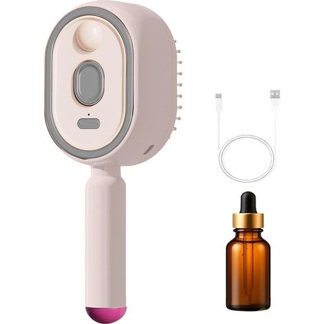 Haardampfbürste, USB-wiederaufladbarer Entwirrungskamm, ABS-Dampfglätter mit Öl, für dickes, welliges und lockiges Haar, Reise-Haarbürste (1/5)