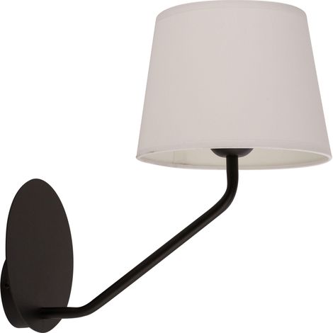 Applique murale moderne noire abat-jour blanc Lizbona E27