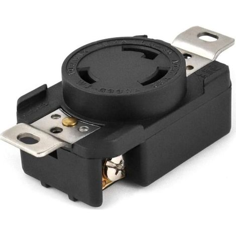 Deux prises encastrées verrouillables, qualité industrielle, avec mise à la terre, 30 A, 250 V (1/5)