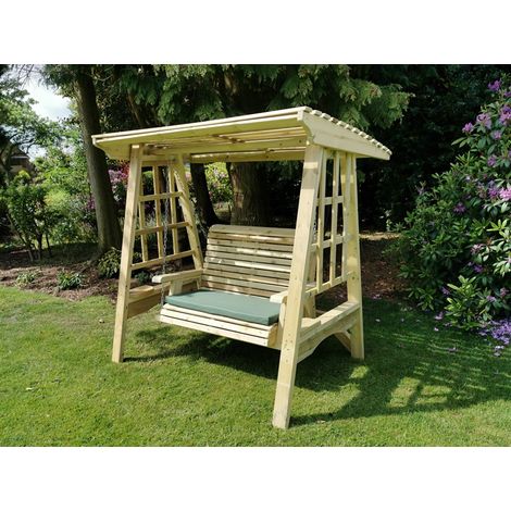 Antoinette Garden Swing Seat - Seats Two, Wooden Garden Swinging Seat Hammock - L125 x W180 x H185 cm - Minimal Assembly Required (1/4)