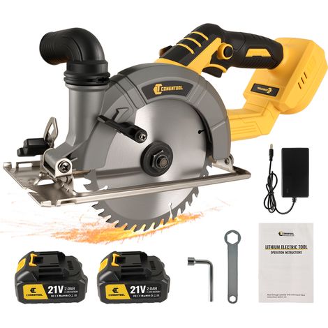 CONENTOOL Scie Circulaire Brushless Moteur 1100W, Double Verrou Sécurité, Profondeur de coupe réglable 48mm, Sans Fil (1/5)