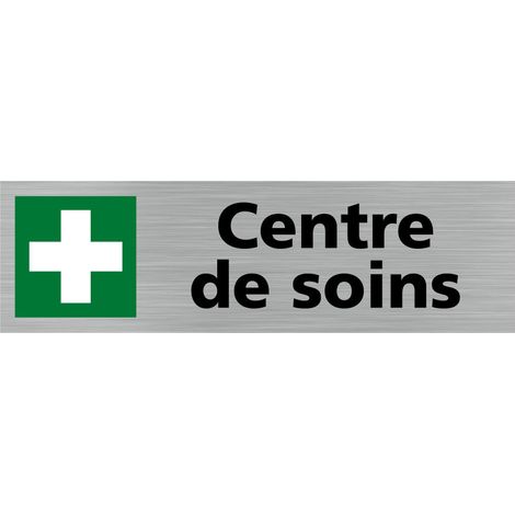 Pictogramme CENTRE DE SOINS (Q0282).- Adhésif aspect aluminium brossé - (1/5)