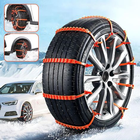 Set di 10 cinghie antiscivolo per pneumatici invernali - catene da neve antiscivolo per pneumatici auto - cinghie antiscivolo regolabili (1/4)