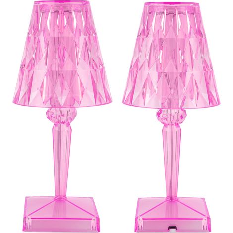 Lampe de bureau LED en cristal avec motif diamant prismatique transparent, rechargeable par USB, à intensité variable, idéale pour les chambres, salles à manger, bars, bureaux et tables décoratives (r (1/5)