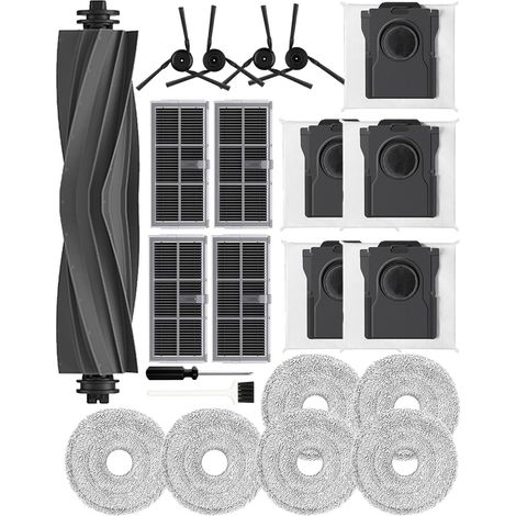 Set di 22 accessori per robot aspirapolvere Dreame X40 Ultra/L40 Ultra/X40 Master/Mova P50 Pro Ultra/P10 Pro Ultra, 1 spazzola rullo, 4 spazzole laterali, 5 sacchetti a carbone attivo (1/5)