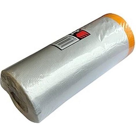 Feuille de Protection avec Ruban de Masquage 110 cm x 33 m - Polyéthylène - Résistante et Pratique - Beast