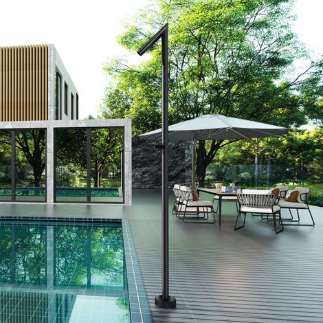 Imex -  Ducha Piscina Exterior Acero S.316 Negro Serie  Oklahoma