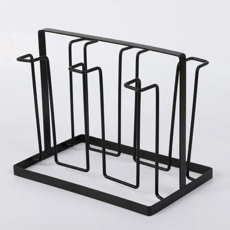 Égouttoir à vaisselle - Porte-bouteilles en métal - Étagère de rangement - Égouttoir à vaisselle noir - Étagère en métal noir - Égouttoir à vaisselle - Métal noir (1/5)