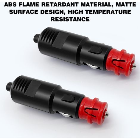2 x 12V / 24V allume - cigare prise universelle avec fusible 8a, allume - cigare connecteur mâle,, pour camion de voiture, bateau, moto