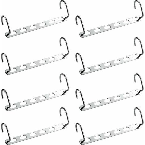 8Pcs Cintre Multiple Porte-Manteaux, Porte Cintres Gain de Place pour Dressing, Organisateur de Cintre Magique en Métal, Rangement de Chemises,Vestes,Vêtements dans Penderie,Placard,Armoire (1/6)