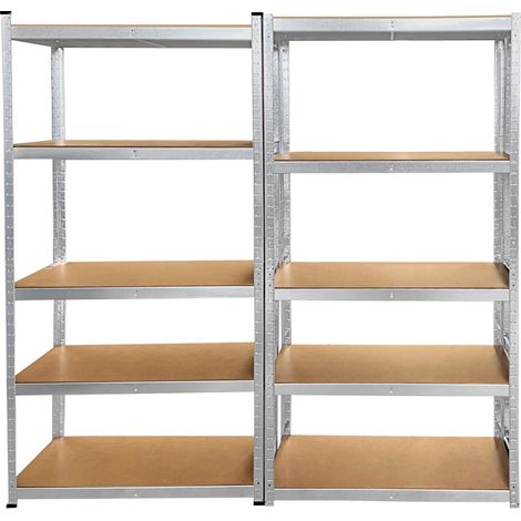 Garage Shelf Utility Shelving Shelf Heavy Duty Metal Rack Chrome Organizer 2PCS (1/4)
