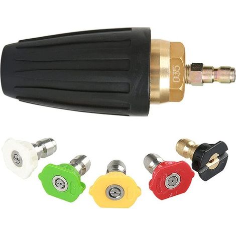 Buse turbo rotative, 1,8 GPM 3000 PSI 035 pour nettoyeur haute pression, buse turbo rotative 1/4 pouce, raccord rapide, kit d'accessoires pour nettoyeur haute pression (1/4)