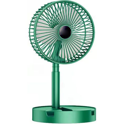 Ventilateur USB portable et silencieux de bureau avec batterie au lithium 1200 mAh, idéal pour la maison et le bureau (vert). (1/5)