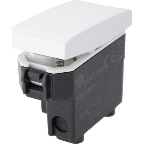 Pulsante Normalmente Aperto 1P 10A Colore Bianco Compatibile Con Bticino Living e Vimar Plana (1/2)