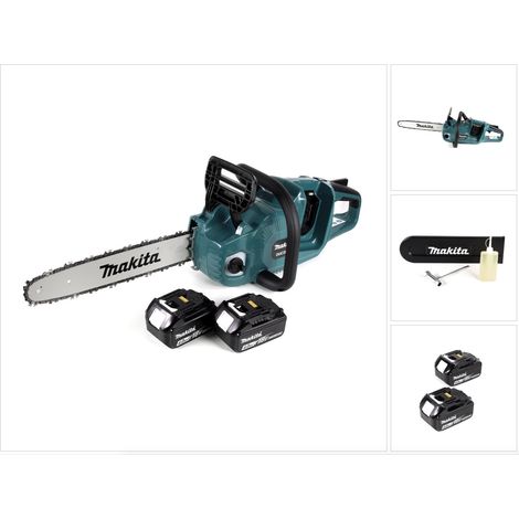Makita DUC 355 M2 Akku Kettensäge 36V ( 2x18V ) Brushless 35 cm + 2x 4,0 Ah Akku - ohne Ladegerät