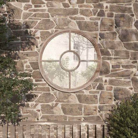 Miroir de jardin-Miroir décoratif-Miroir d'extérieur Sable 60x4 cm Fer Rond utilisation extérieure 925424 (1/5)