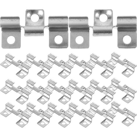 100 fixations en acier inoxydable pour terrasse - Connecteurs en acier pour lames de terrasse - Pinces pour composite - Clips de départ pour patios et pergolas extérieurs (1/5)
