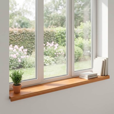 vidaXL Appuis de fenêtre 2 pc Marron Clair 110 x 30 x 2 cm (1/5)