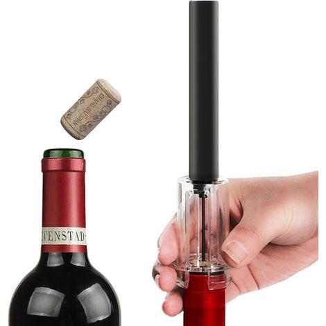 Décapsuleur à air comprimé, tire-bouchon pneumatique, extrait le bouchon facilement, taille unique, rouge, outil de cave pratique. (1/5)