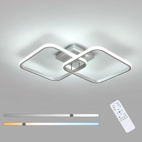 Luminaire Plafonnier 50W 3000-6500K Argenté 64cm Salon Cuisine (1/5)