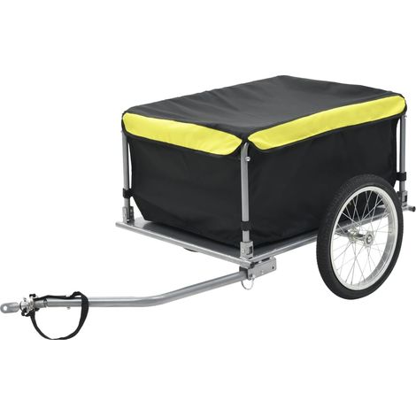 Rimorchio per bicicletta 65 kg nero e giallo 020004494