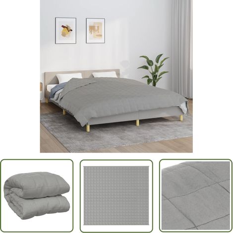 The Living Store Couverture lestée Gris 200x230 cm 9 kg Tissu - Couverture Lestée - Couverture Poids - Literie - Sommeil Profond - Relaxation (1/5)