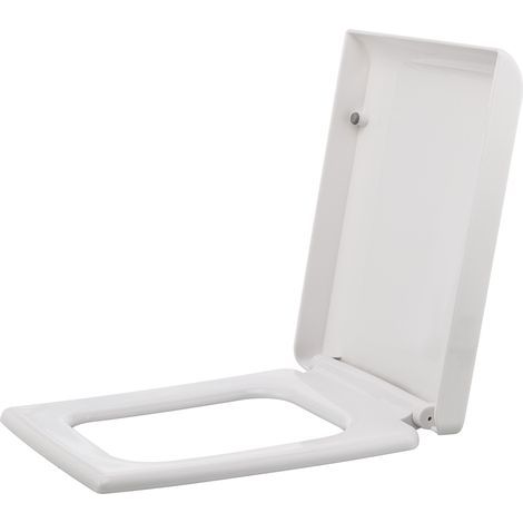 Siège de toilette rectangulaire en PP épais, couvercle universel à fermeture silencieuse pour la maison (1/5)