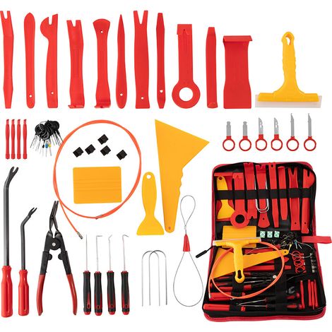 52-piece set of car interior door removal tools, automotive modification tools for removing headlights, dashboards, and audio systems. (1/5)