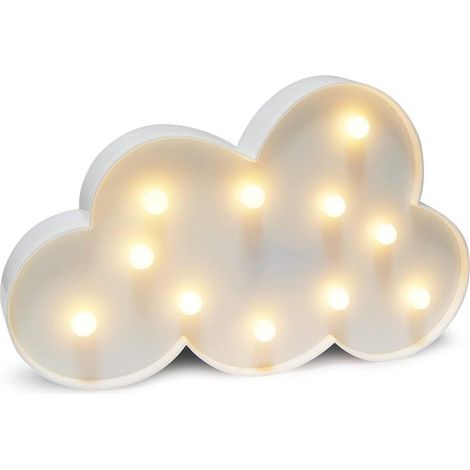 Veilleuse lumineuse 3D en forme de nuage, alimentée par piles, décoration pour chambre d'enfant.