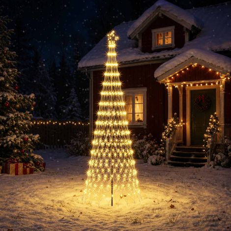 vidaXL Albero di Natale LED 300 cm 350 LED Bianco caldo Ferro (1/5)