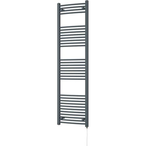 Zennor - Anthracite Electric Towel Rail H1800mm x W500mm Curved 700w Standard (1/3)