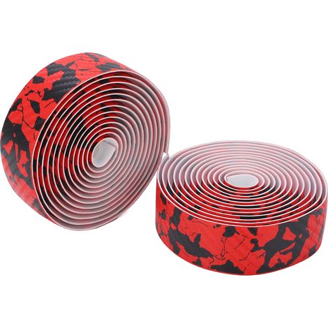 Ruban de guidon en gel pour vélo, empêche le glissement, sangle de guidon absorbant les chocs pour vélos et vélos de route (noir et rouge) (1/5)